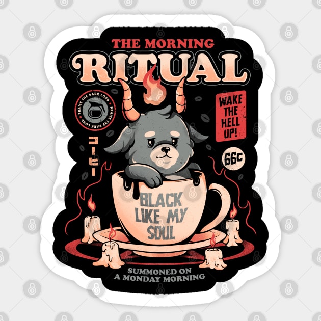 The Morning Ritual - Cute Baphomet Coffee Gift Sticker by eduely